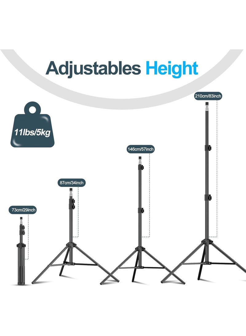 Arabest Light Stands 7ft (2.1m) Aluminum Photography Tripod Holder with Case for Photo Studio, Softbox, Umbrella, Video Shooting, Speedlight, Flash -2Pack - Image 3